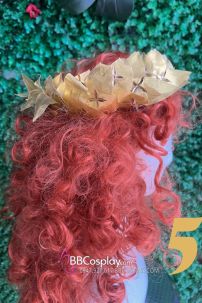 Vòng Lá Nguyệt Quế Vàng Full Đầu - Đính Hoa Vàng