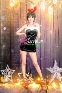 Trang Phục Noel Sexy Nhung Đen - Có Ảnh Thật
