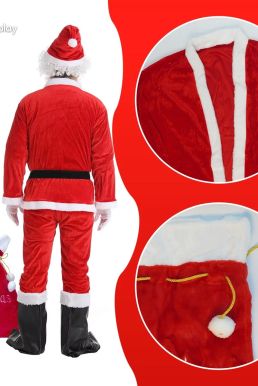 [Siêu Rẻ] Bộ Ông Già Noel 5 Món Vải NHUNG