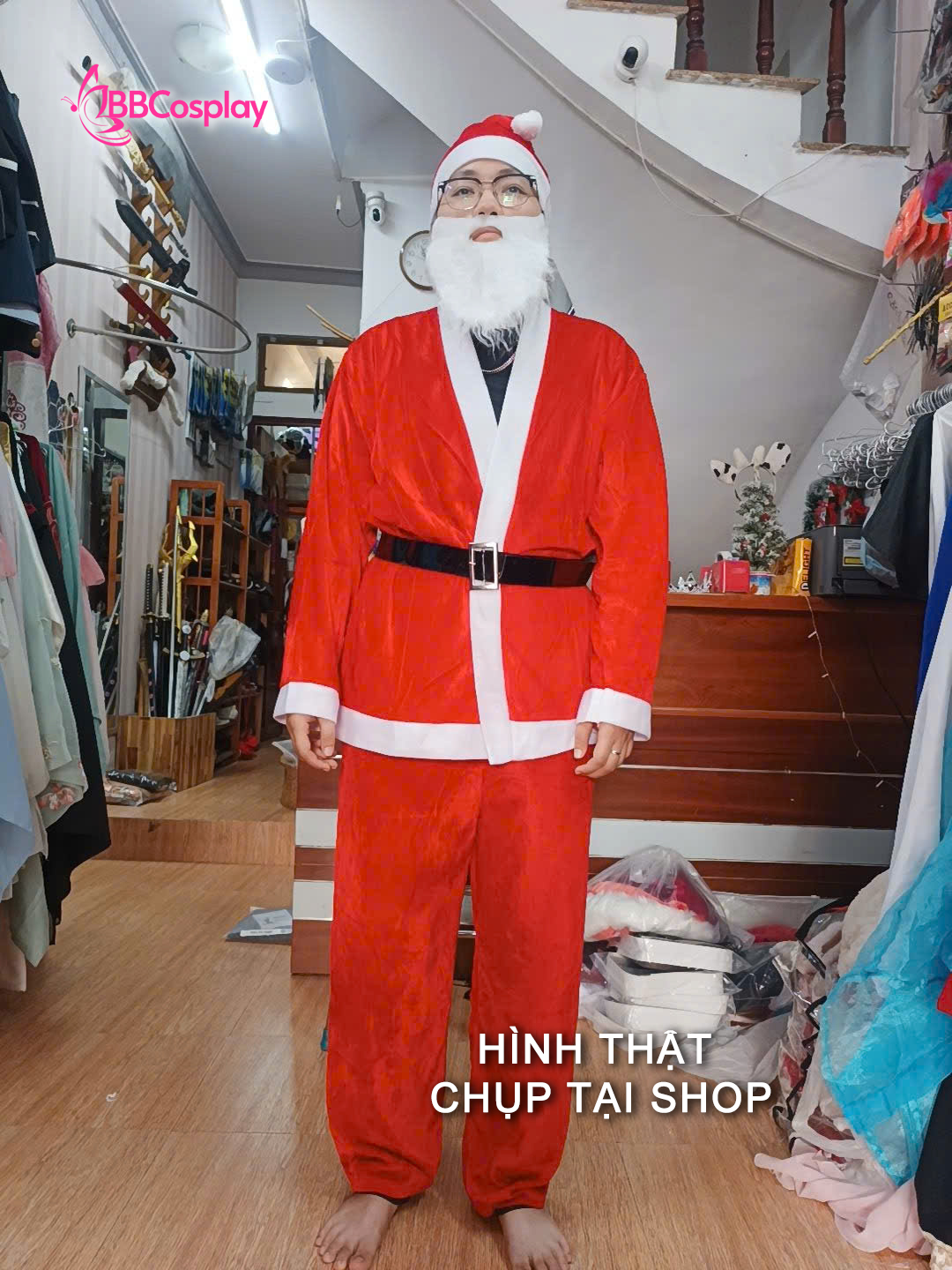 [SIÊU RẺ] Bộ Ông Già Noel 5 Món Vải NHUNG