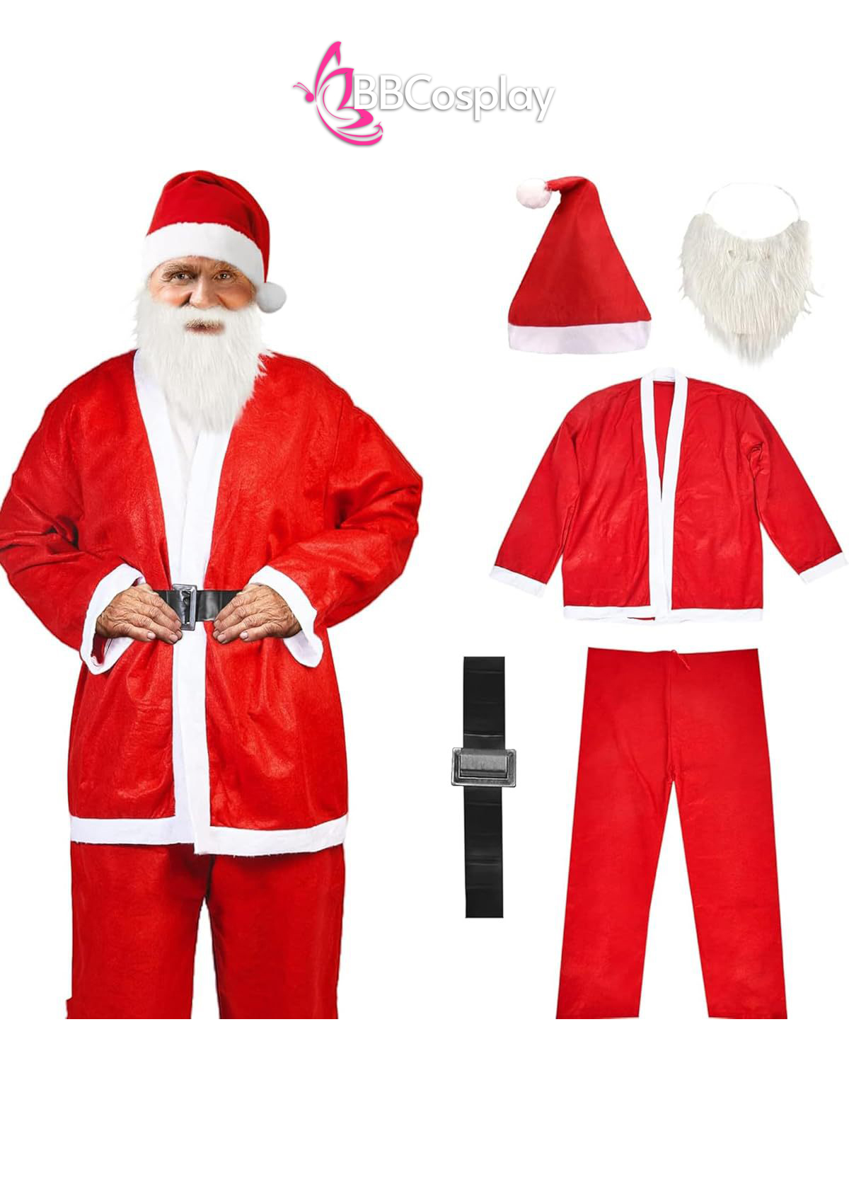 [Siêu Rẻ] Bộ Ông Già Noel 5 Món Vải NHUNG