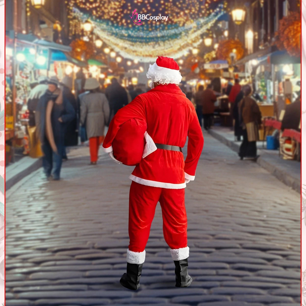 [Siêu Rẻ] Bộ Ông Già Noel 5 Món Vải NHUNG