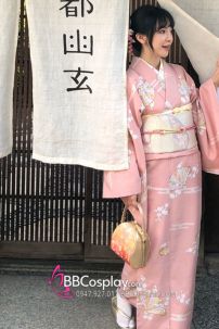 Áo Yukata Momoiro Tặng Kèm Thắt Lưng