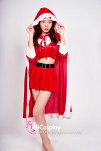 Bộ Noel Nữ 2 Mảnh Có Choàng