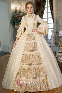 Đầm Bá Tước Tiểu Thư Anh Quốc Vintage Tone Kem