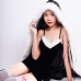 Áo Choàng Đen Viền Lông Có Mũ Trùm KHÔNG TAY Vải Nhung