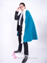 Áo Choàng Xanh Viền Lông Có Nón
