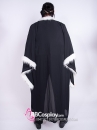 Áo Choàng Voan Đen Viền Lông Có Tay