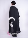 Áo Choàng Voan Đen Viền Lông Có Tay