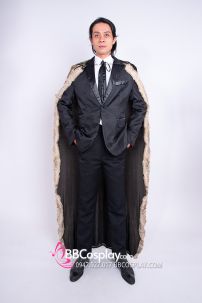 Áo Choàng Viền Lông Màu Trà Ánh Kim