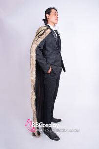 Áo Choàng Viền Lông Màu Trà Ánh Kim