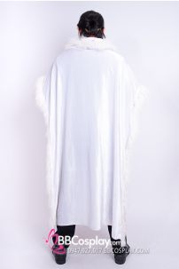 Áo Choàng Trắng Viền Lông