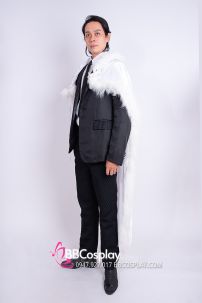 Áo Choàng Trắng Viền Lông