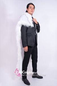 Áo Choàng Trắng Viền Lông