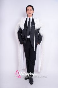 Áo Choàng Trắng Viền Lông