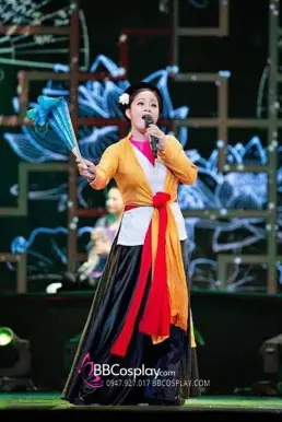 Áo Tứ Thân Quan Họ Áo Cam Váy Đen