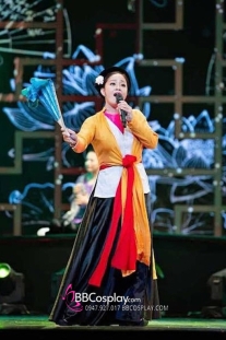 Áo Tứ Thân Quan Họ Áo Cam Váy Đen