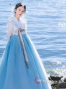 Cài Tóc Hanbok Hàn Quốc Xanh Hoa Trắng