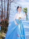 Cài Tóc Hanbok Hàn Quốc Xanh Hoa Trắng