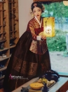 Hanbok Hoàng Cung Hàn Quốc - Áo Đỏ Váy Đen