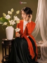 Đồ Tứ Thân Đỏ Yếm Trắng Chụp Sen