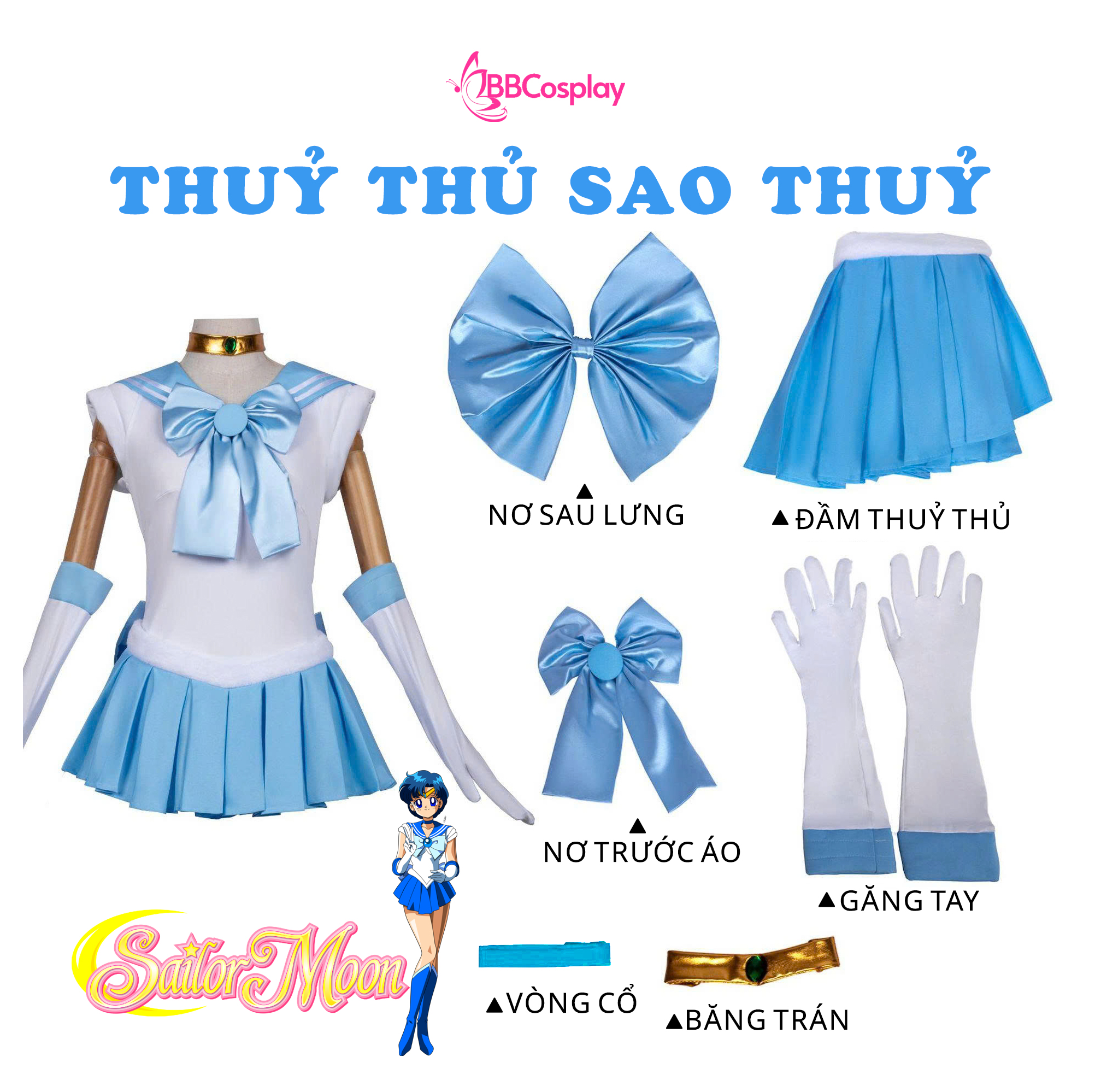 Trang Phục Thủy Thủ Sao Thuỷ Mizuno Ami - Sailor Mercury
