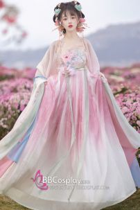 Hán Phục Cựu Mộng Hoa Tình - Hồng Xinh Xắn Váy Ombre