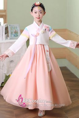 Hanbok Trẻ Em Tone Pastel Hàn Tặng Kèm Daenggi Và Tùng