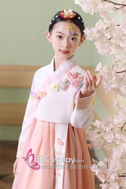 Hanbok Trẻ Em Tone Pastel Hàn Tặng Kèm Daenggi Và Tùng