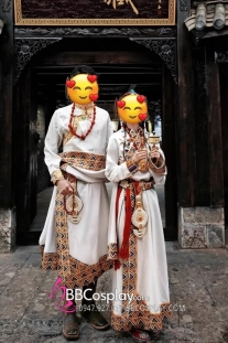 Cặp Đôi Mông Cổ Tây Tạng Tone Kem Unisex Cho Nam Nữ