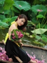 Yếm Vàng Chup Ảnh Hồ Sen Mùa Hè