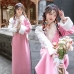 Trang Phục Nữ Tây Vực Hồng Pastel Viền Lông