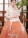 Hanbok Cao Cấp Chuẩn Hàn Tone Cam Dịu Dàng