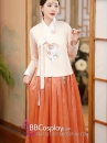 Hanbok Cao Cấp Chuẩn Hàn Tone Cam Dịu Dàng