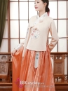 Hanbok Cao Cấp Chuẩn Hàn Tone Cam Dịu Dàng