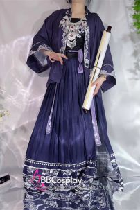 Đồ Tây Vực Tím Váy Xếp Ly