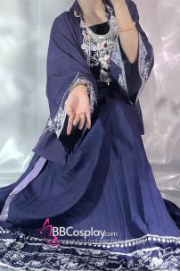 Đồ Tây Vực Tím Váy Xếp Ly