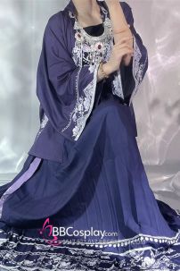 Đồ Tây Vực Tím Váy Xếp Ly