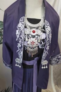 Đồ Tây Vực Tím Váy Xếp Ly