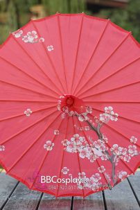 Dù Vải Đỏ Hoa Đào