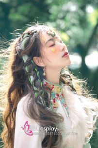 Đồ Nữ Mông Cổ Tây Vực Xanh Mạ Pastel