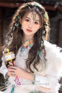 Đồ Nữ Mông Cổ Tây Vực Xanh Mạ Pastel