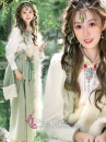 Trang Phục Nữ Mông Cổ Tây Vực Xanh Mạ Pastel
