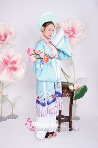 Đồ Nhật Bình Xanh Mint Gấm Xốp