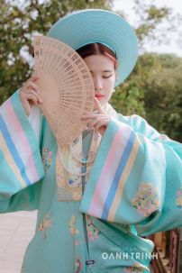 Đồ Nhật Bình Xanh Mint Gấm Xốp