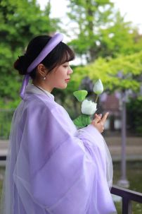 Áo Tất Tím Phối Voan Tơ