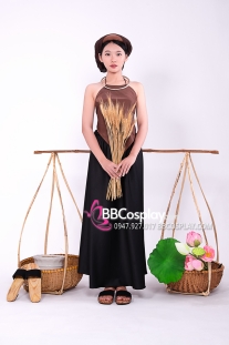Bộ Yếm Thôn Nữ Chân Quê Nâu Đen