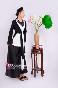 Bộ Yếm Quả Phụ Trắng Đen Cho Chị Đẹp