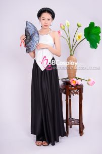 Bộ Yếm Quả Phụ Trắng Đen Cho Chị Đẹp