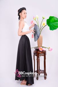 Bộ Yếm Quả Phụ Trắng Đen Cho Chị Đẹp